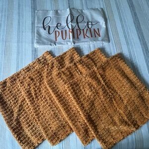 Hello Pumpkin Pillow Cover and Orange Textured square pillow covers